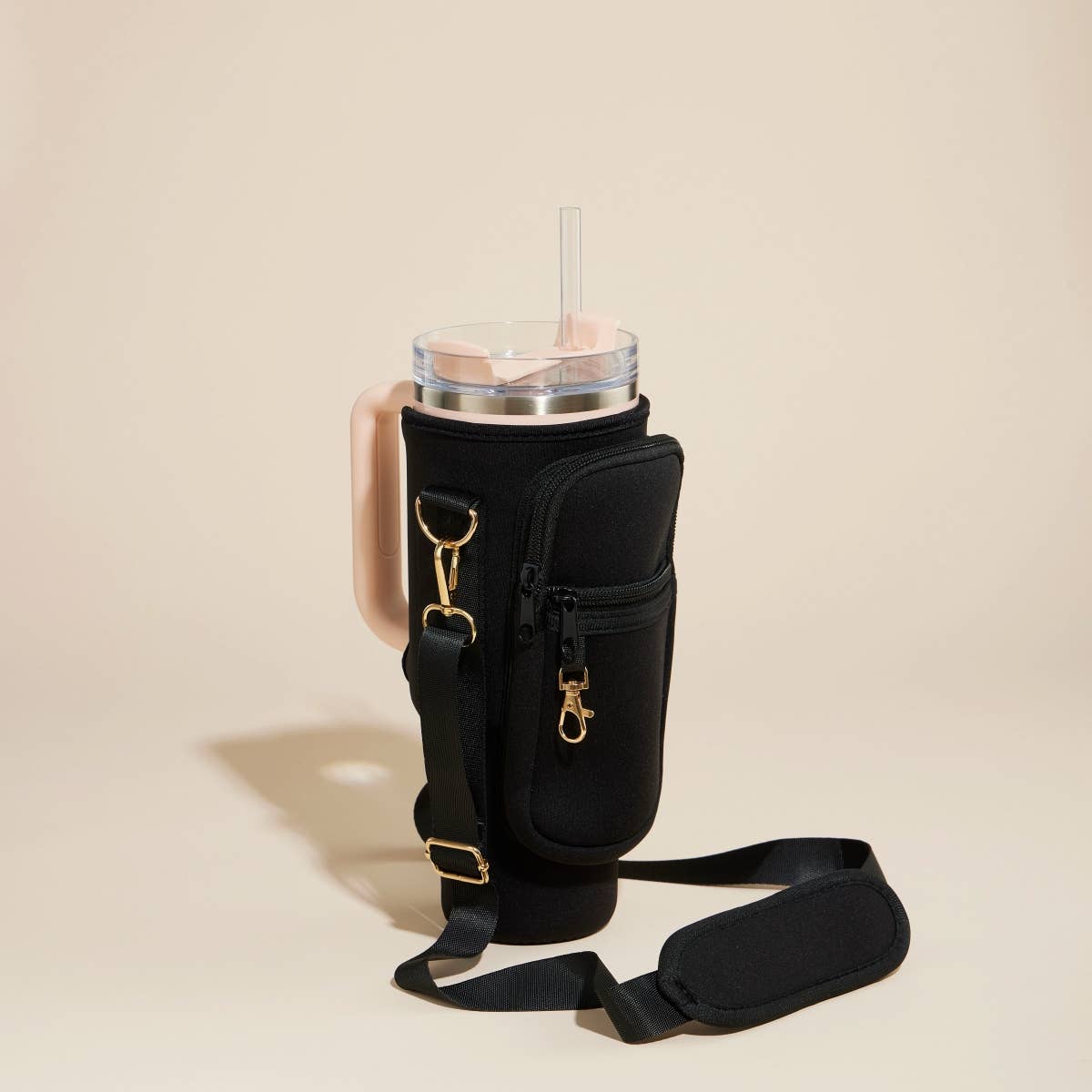 Dual Strap Fit-Cooler™ Sling Tumbler Crossbody Bag: Black