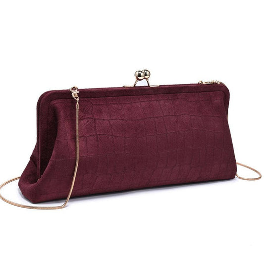 Kristin - SU Clutch: Burgundy - Pink Peonies