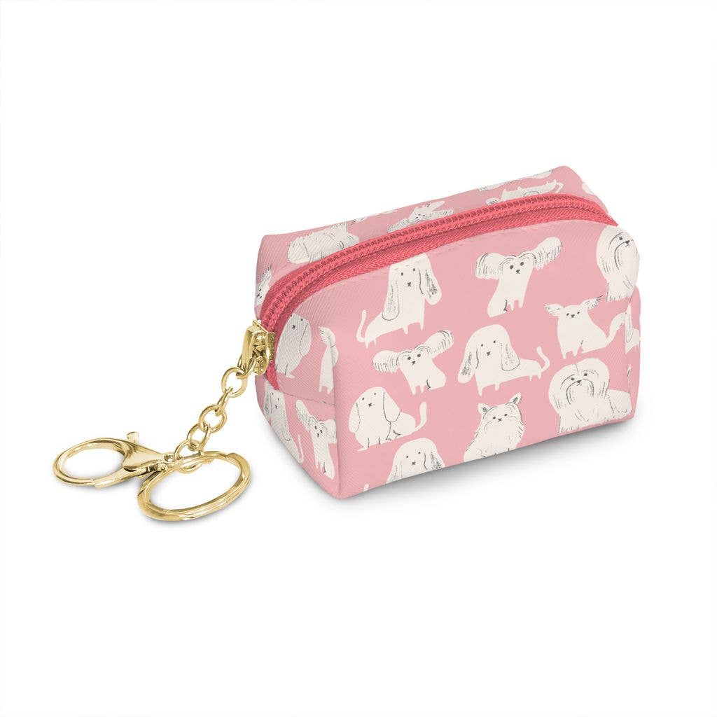 Watchdogs Key Chain Pouch - Pink Peonies