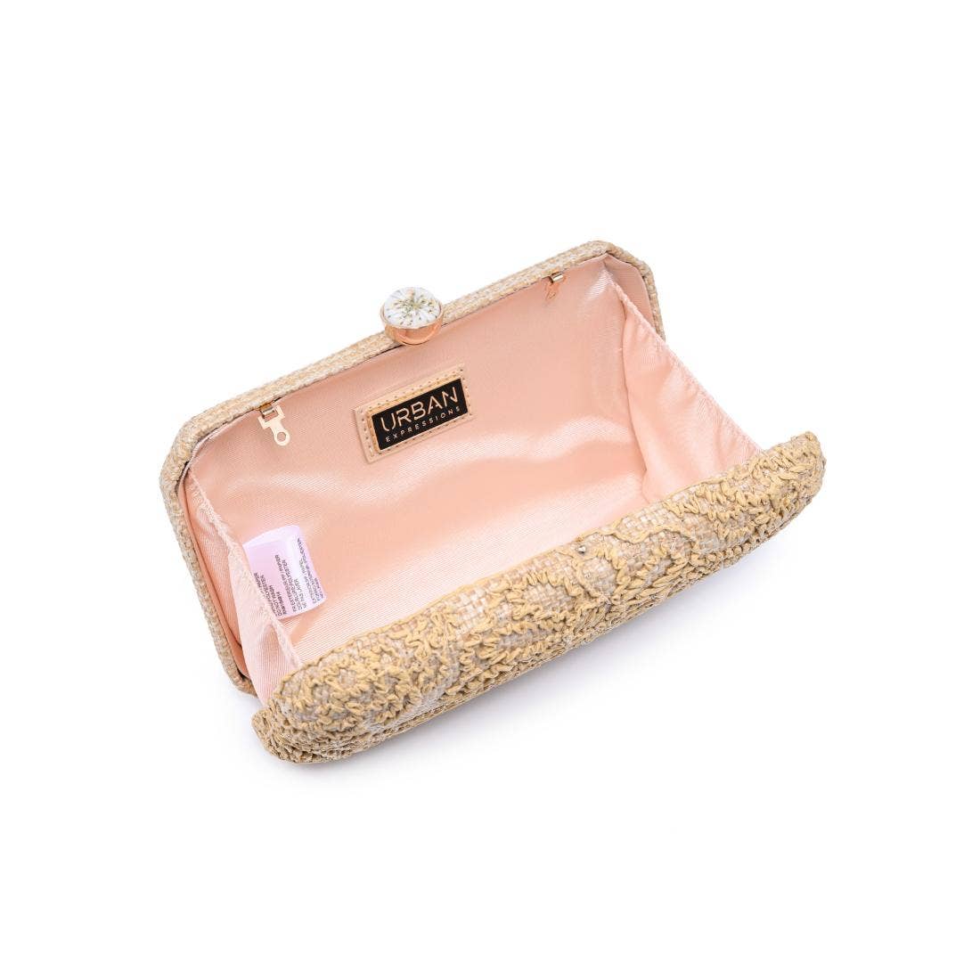 Carter Evening Bag: Natural - Pink Peonies