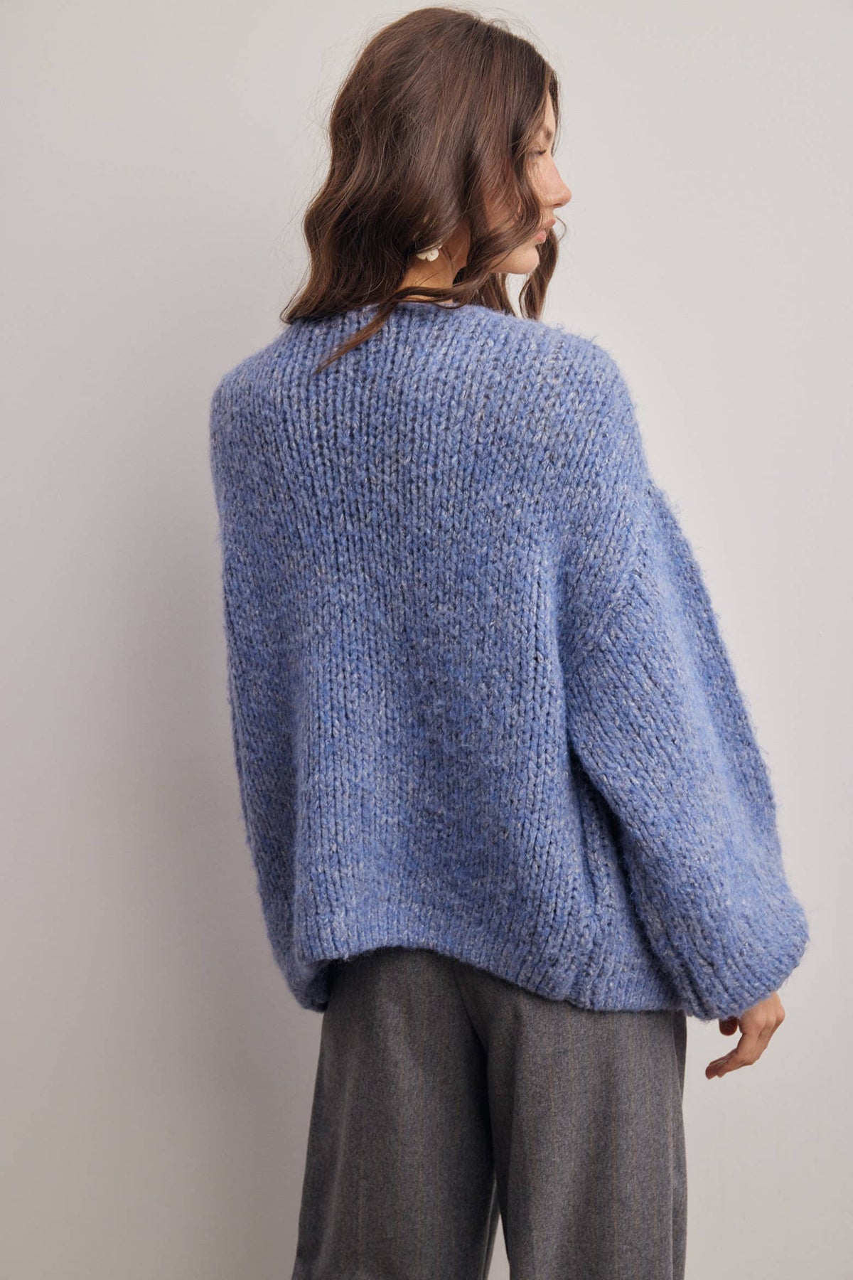 Chunky Soft Touch Knit Cardigan FSW0074: Olive / Contemporary / L