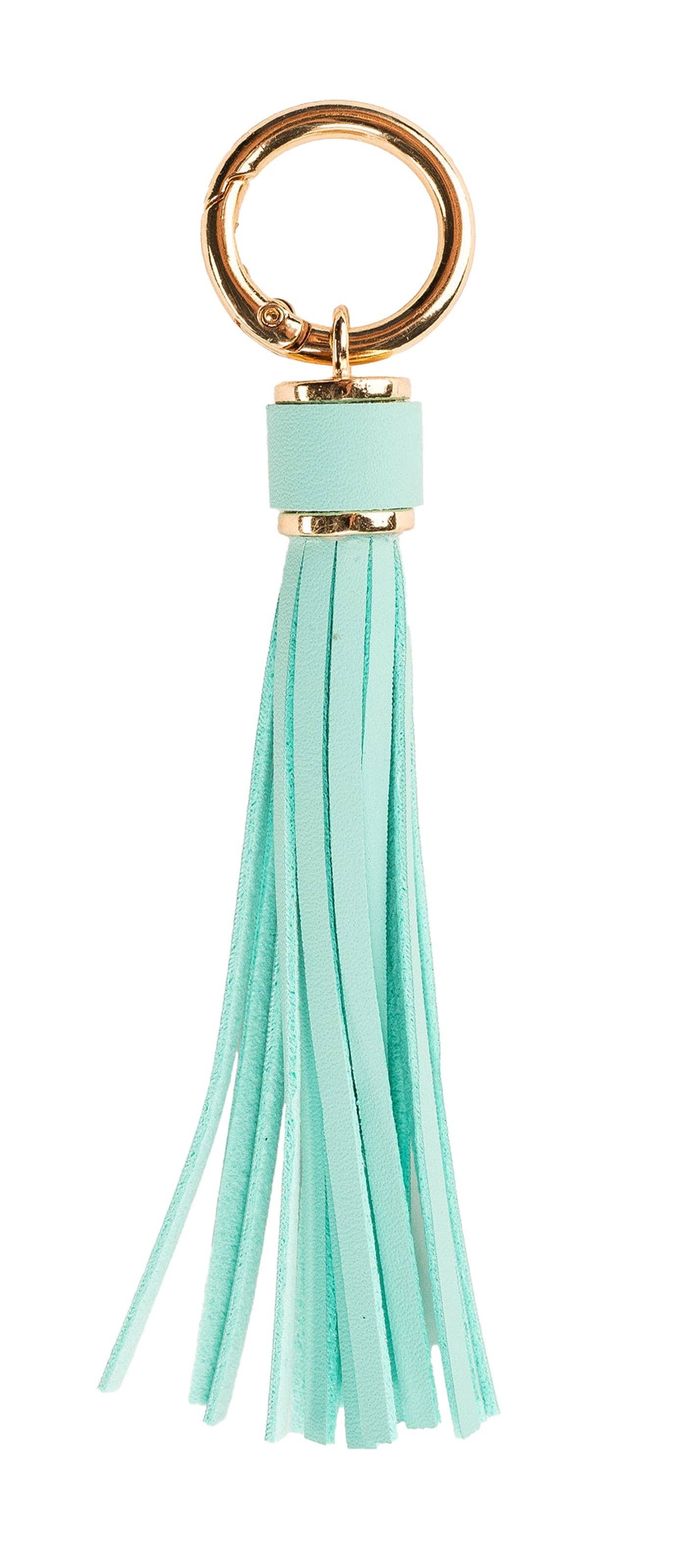 XL Leather Tassel: YELLOW - Pink Peonies