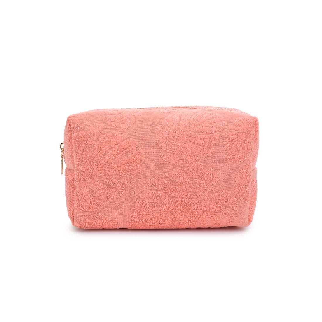 Palm Breeze Cosmetic & Travel Organizer Pouch: Peach - Pink Peonies