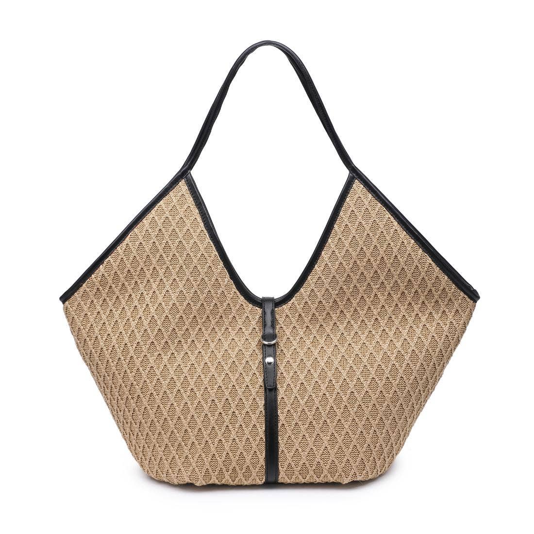 Cienna Tote: Natural Black - Pink Peonies