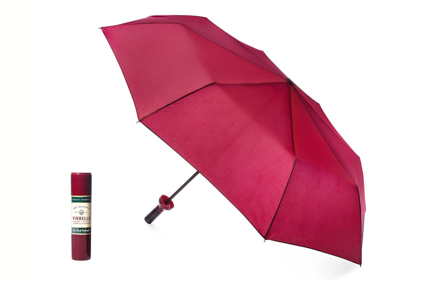 Burgundy Wine Bottle Umbrella - Pink Peonies