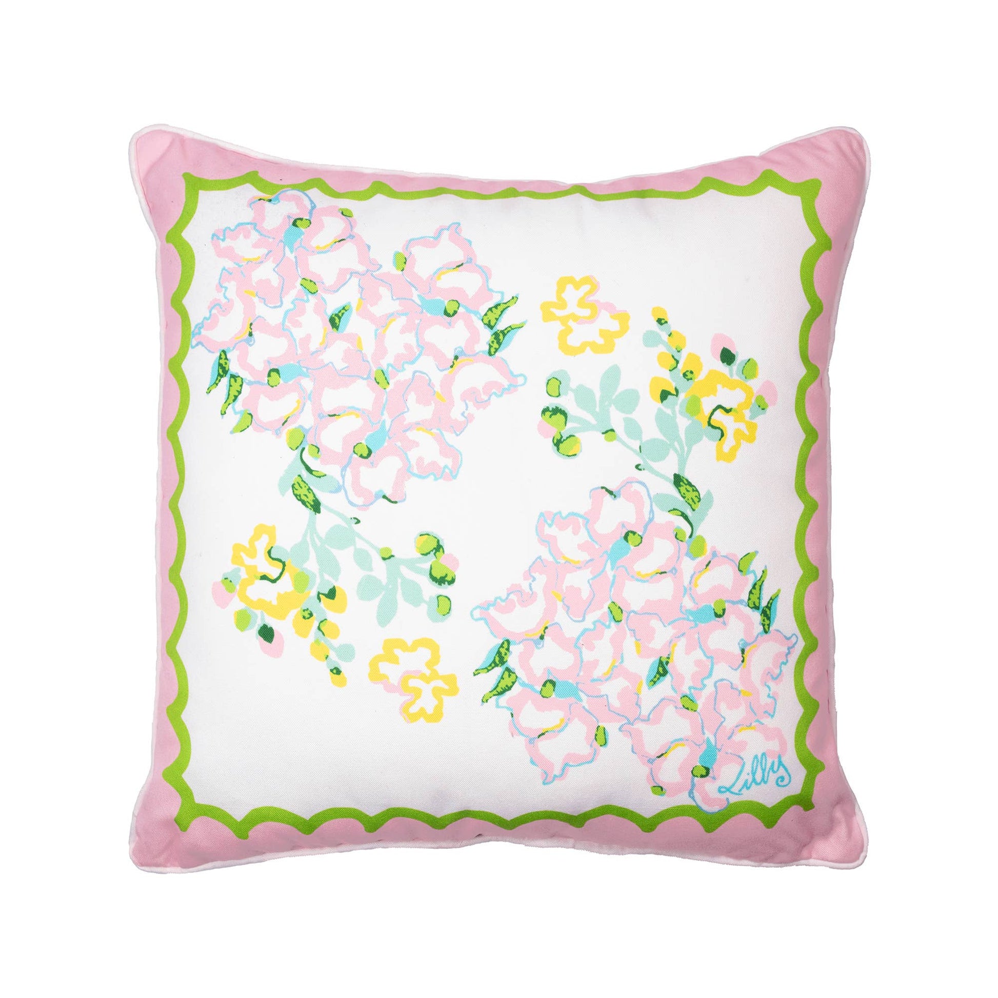 Large Pillow, Sun Tiles Home - Pink Peonies