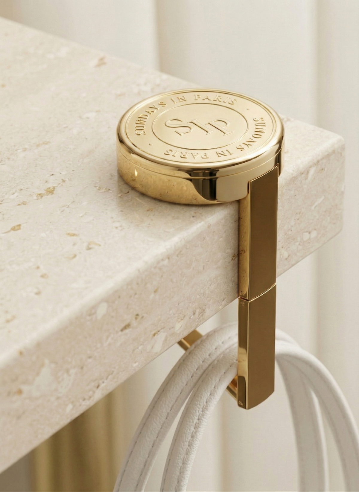 Signature gold purse hook