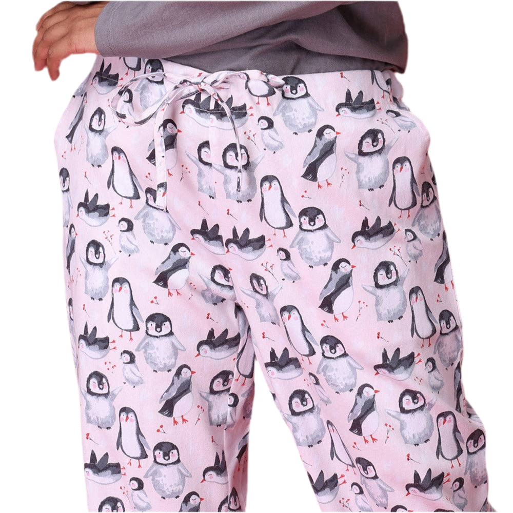 Happy Penguin Flannel Pajama Pants in a Bag