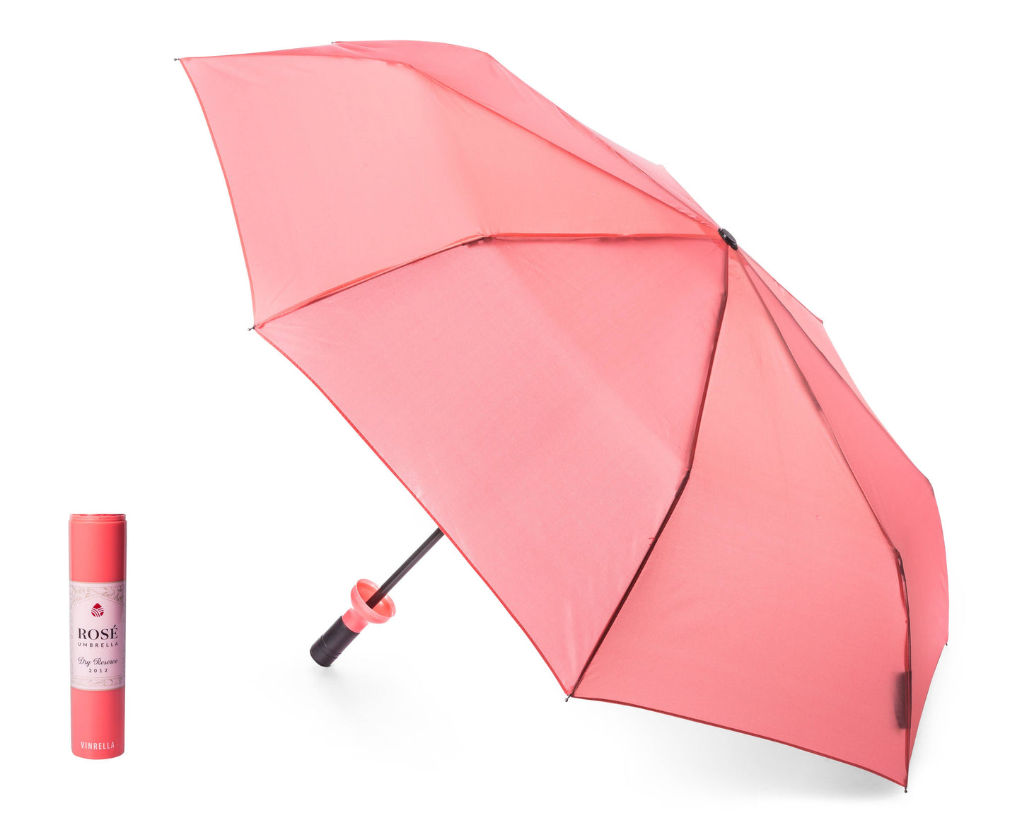 Rosé Wine Bottle Umbrella - Pink Peonies