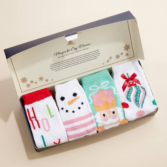 Holiday Fuzzy Socks Assorted Pack of 4