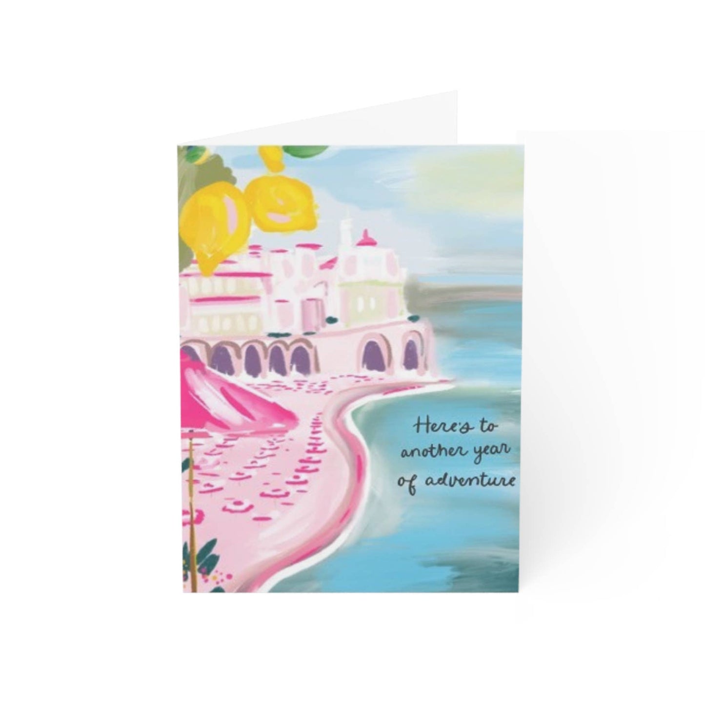 Another Year of Adventure Card - Pink Peonies
