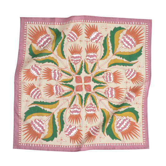 No. 081 Martha Bandana - Pink Peonies