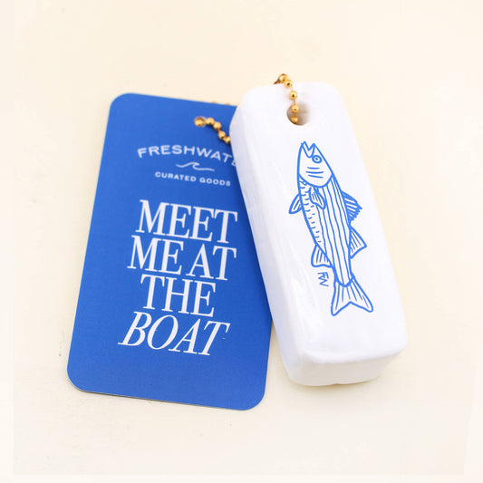 Freshwater Fish Floating Keychain - Pink Peonies