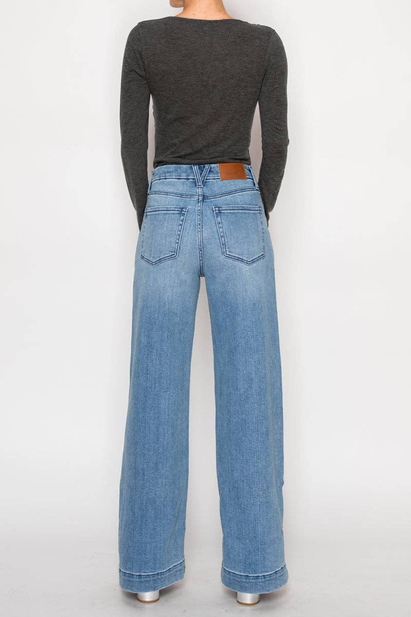 AV Tummy Control Cuffed or Un-Cuffed Jeans - Pink Peonies
