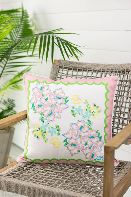Large Pillow, Sun Tiles Home - Pink Peonies