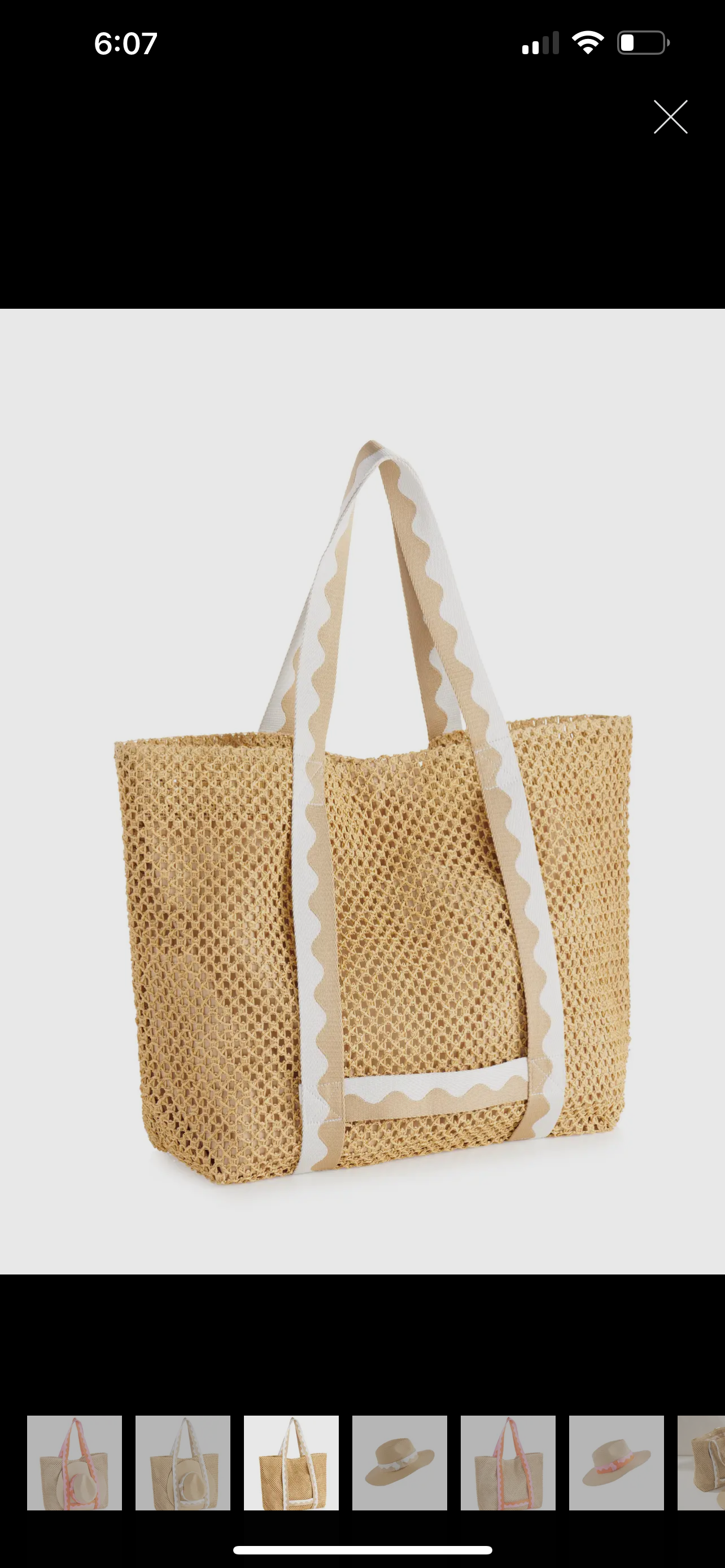 Sand Antigua Beach Tote and Hat Set - Pink Peonies