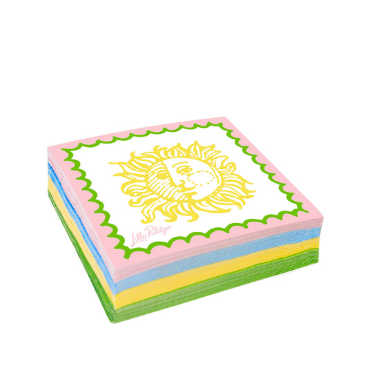 Cocktail Napkins, Sun Tiles Home - Pink Peonies
