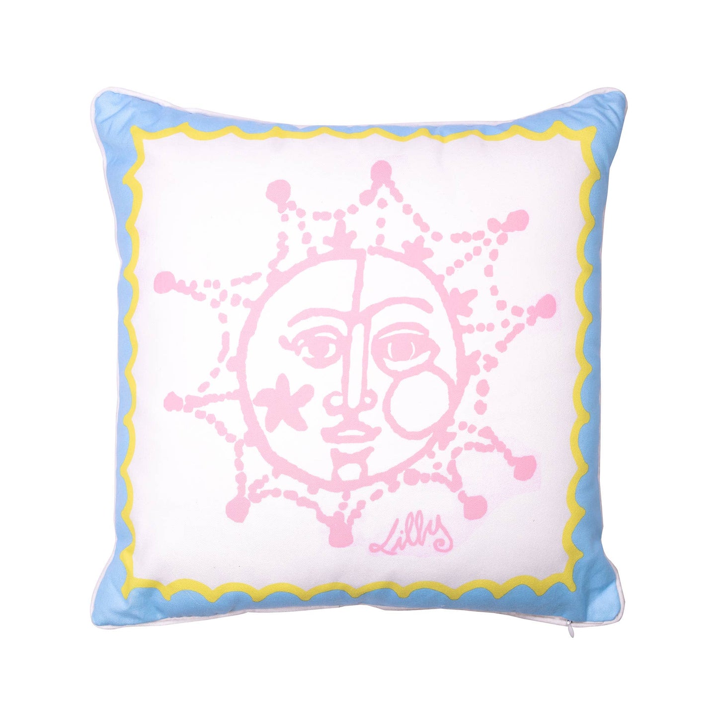 Large Pillow, Sun Tiles Home - Pink Peonies