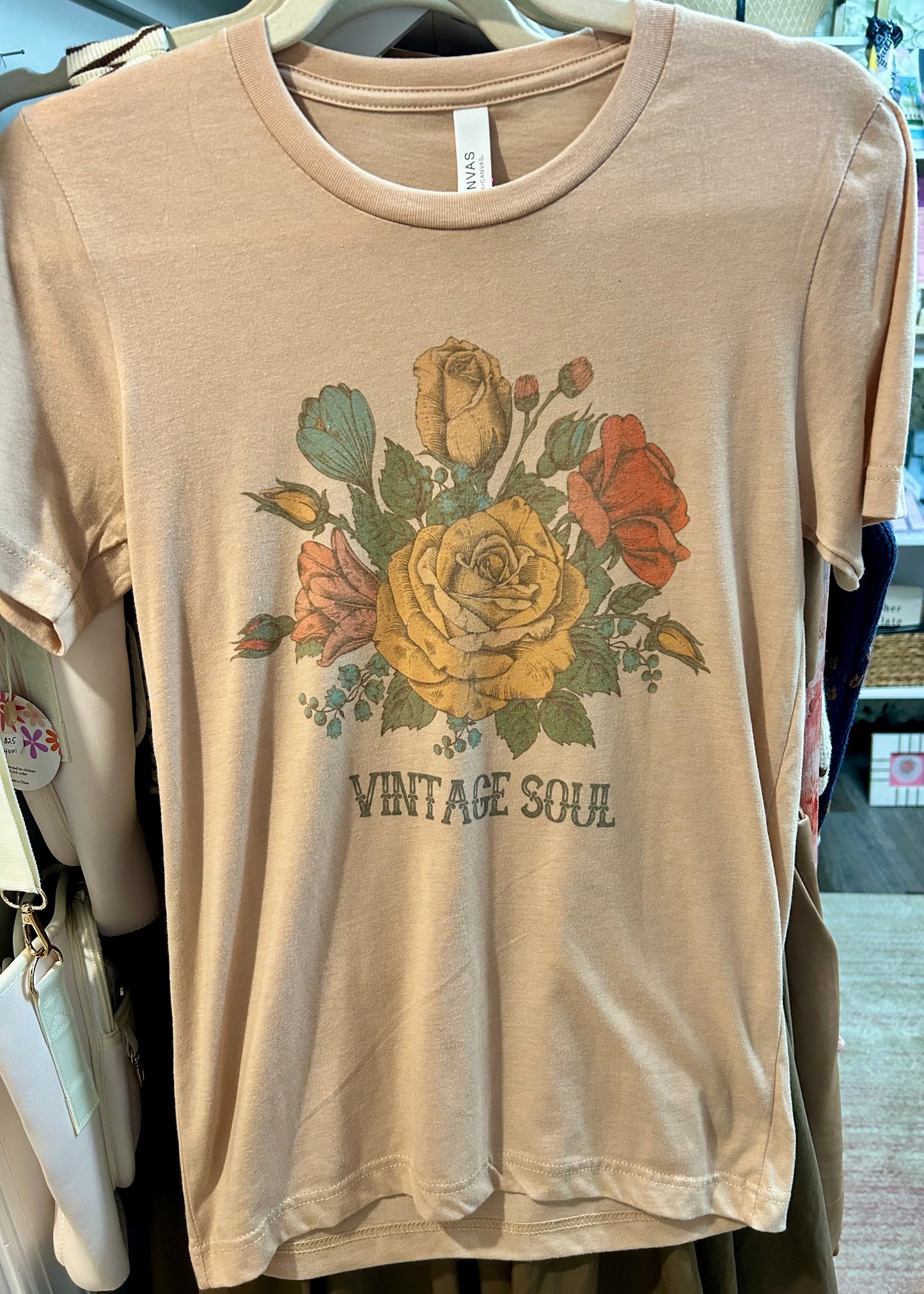 Vintage Soul Floral Graphic Tee Botanical Women's Tee