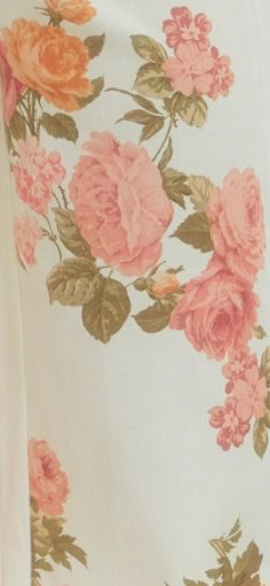 Floral Denim Cropped Jeans - Pink Peonies