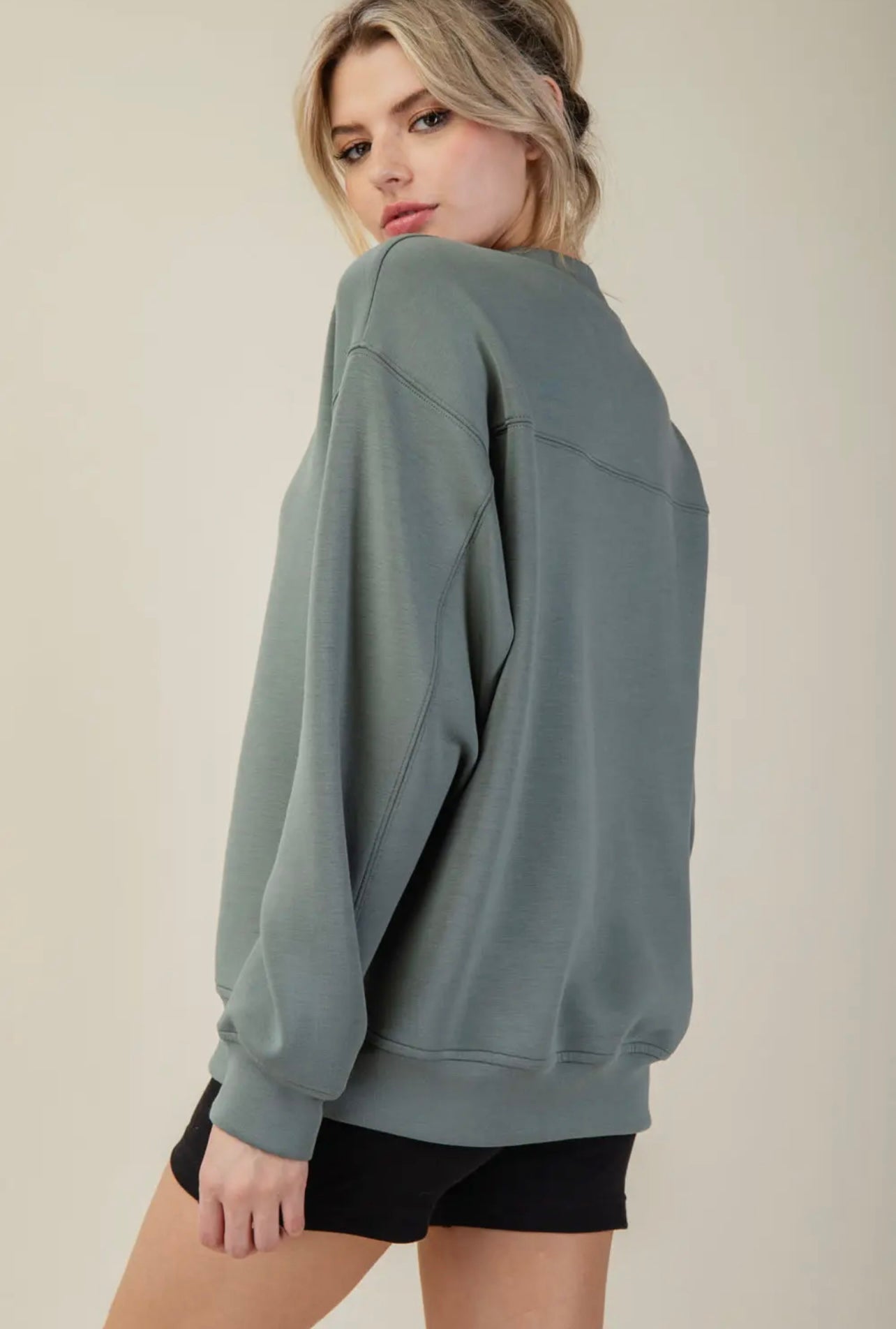 Modal Poly Span Scuba Mock Neck Pullover