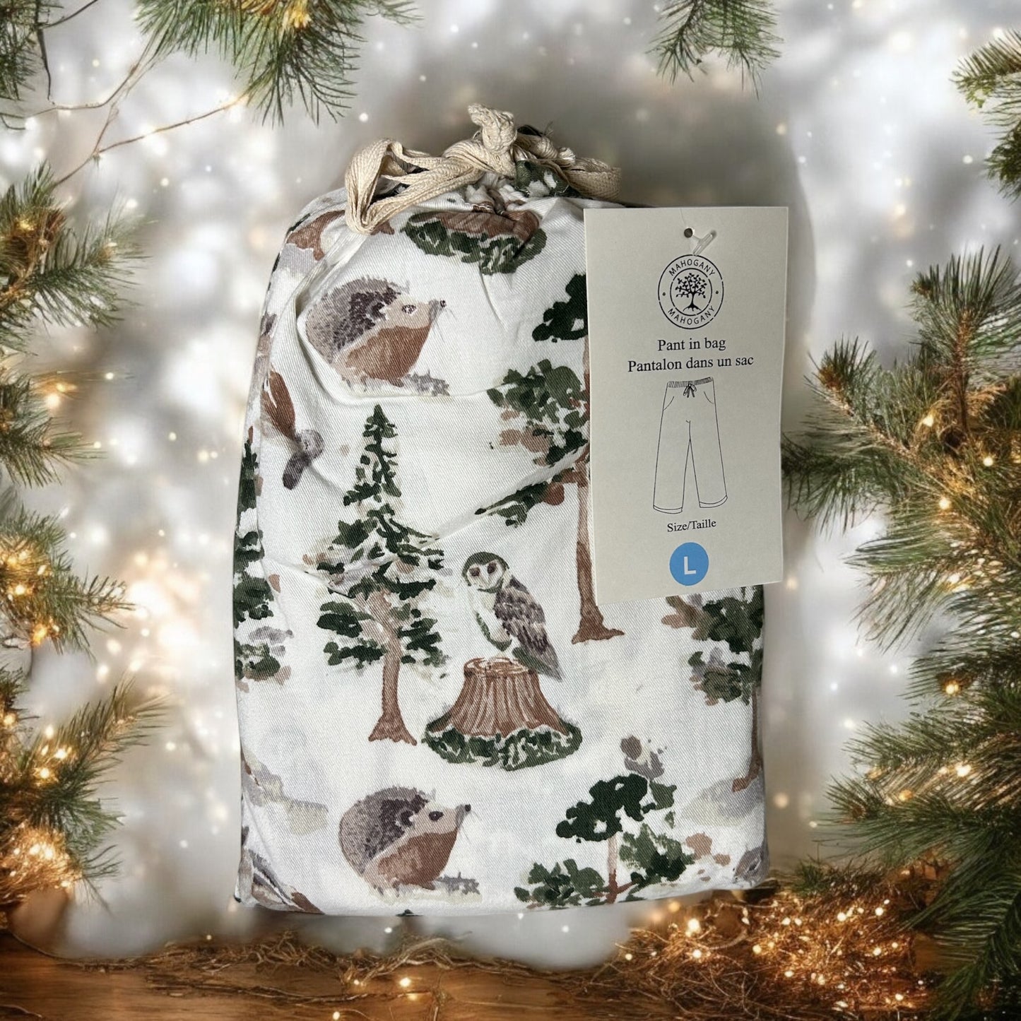 Woodland Stories Flannel Pajama Pants in a Bag