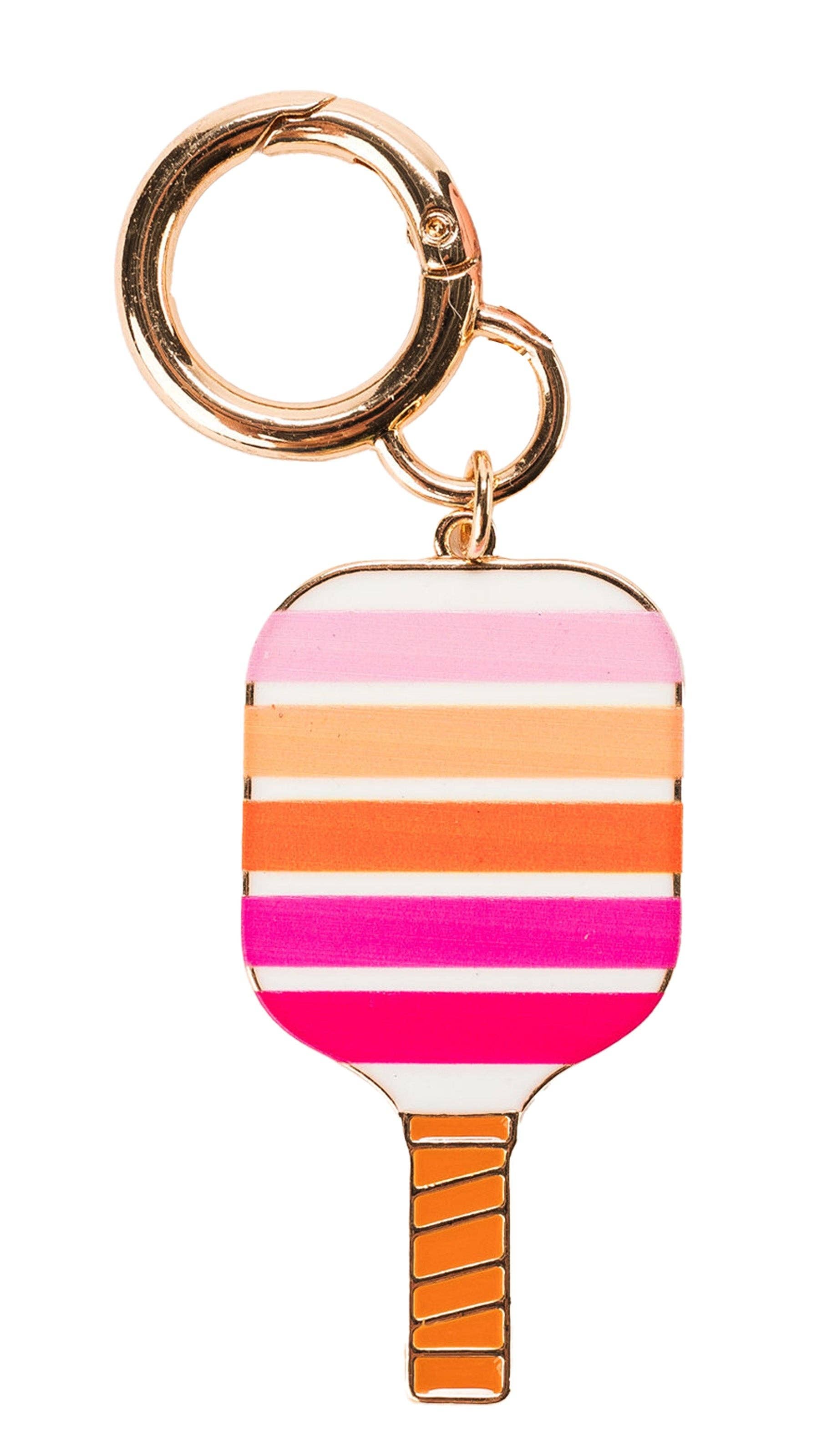 Pickleball Bag Charm: BLUE - Pink Peonies