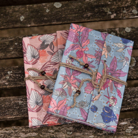 Rahab's Rope Goa Journal - Assorted Colors - Large - Pink Peonies