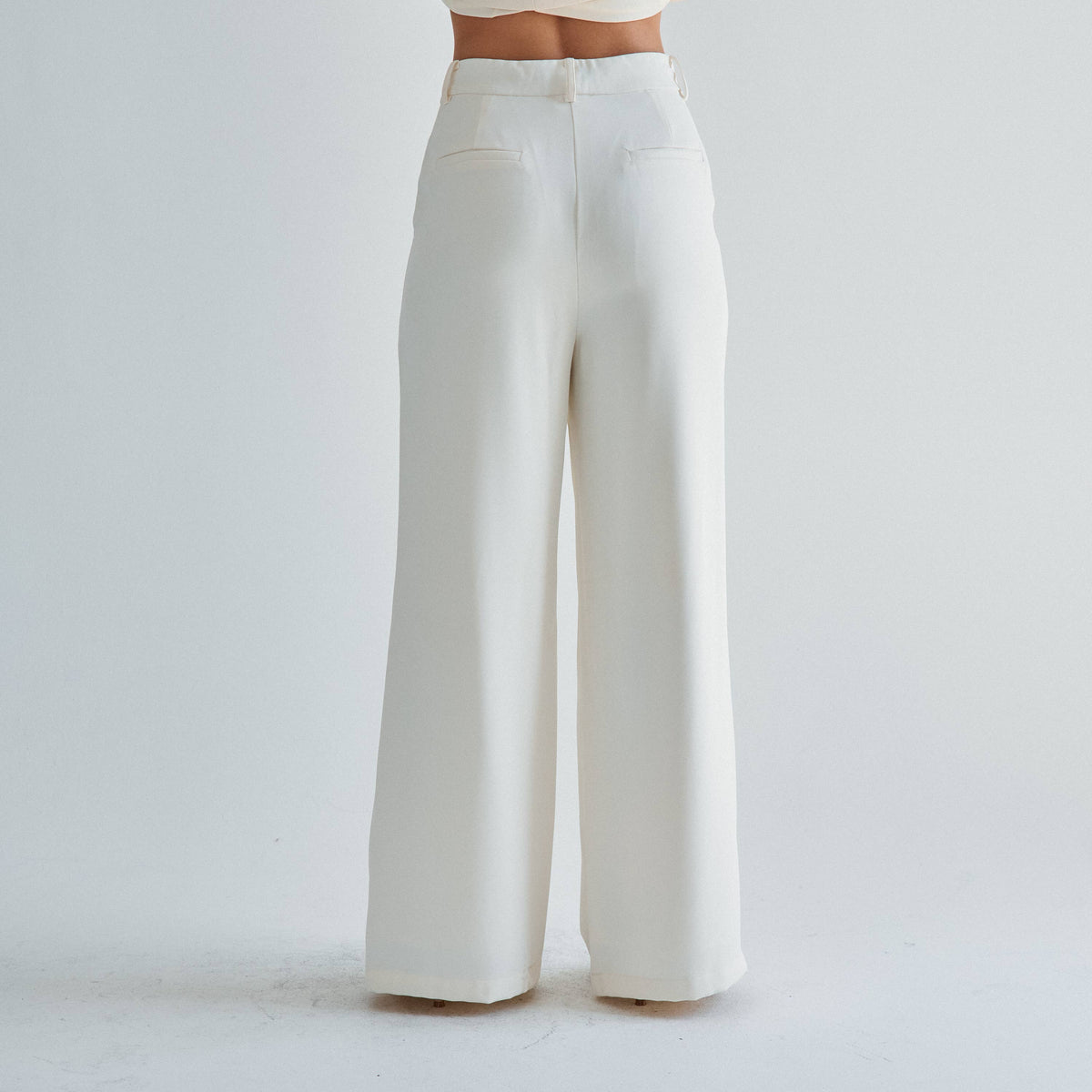 Cream Loose Fit Pants