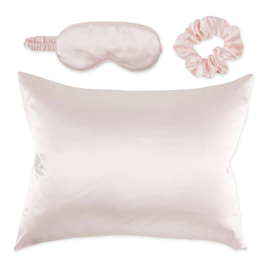 Silk-Like Satin Sleep Set - Pink - Pink Peonies
