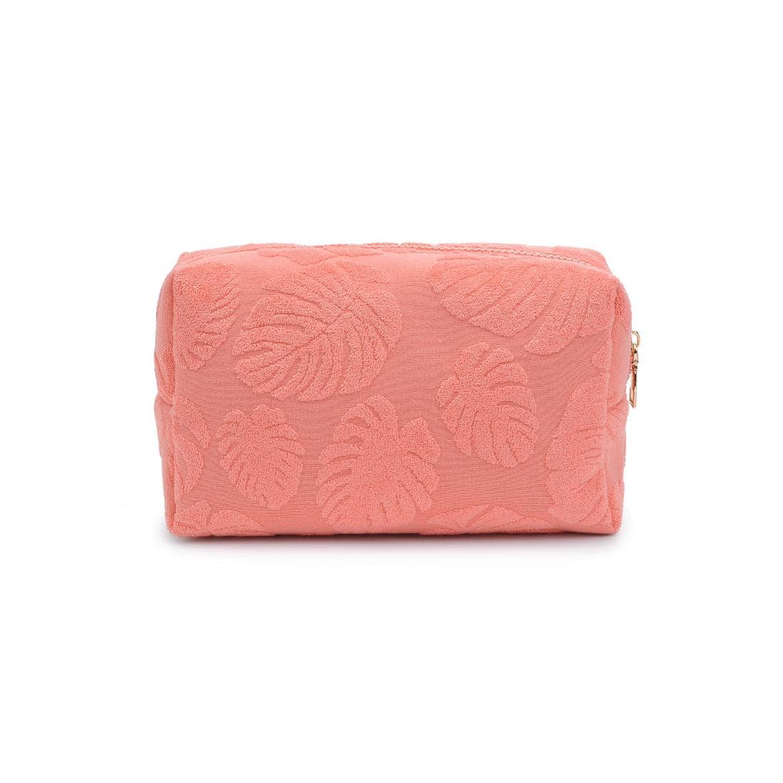 Palm Breeze Cosmetic & Travel Organizer Pouch: Peach - Pink Peonies