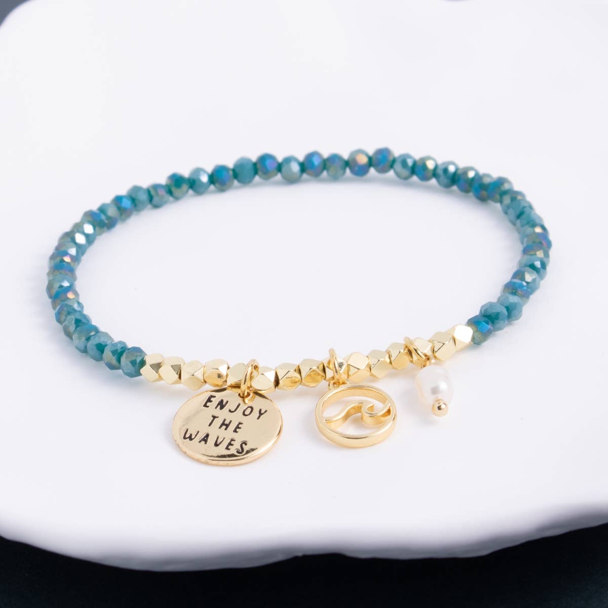 Enjoy The Waves Bracelet - Pink Peonies