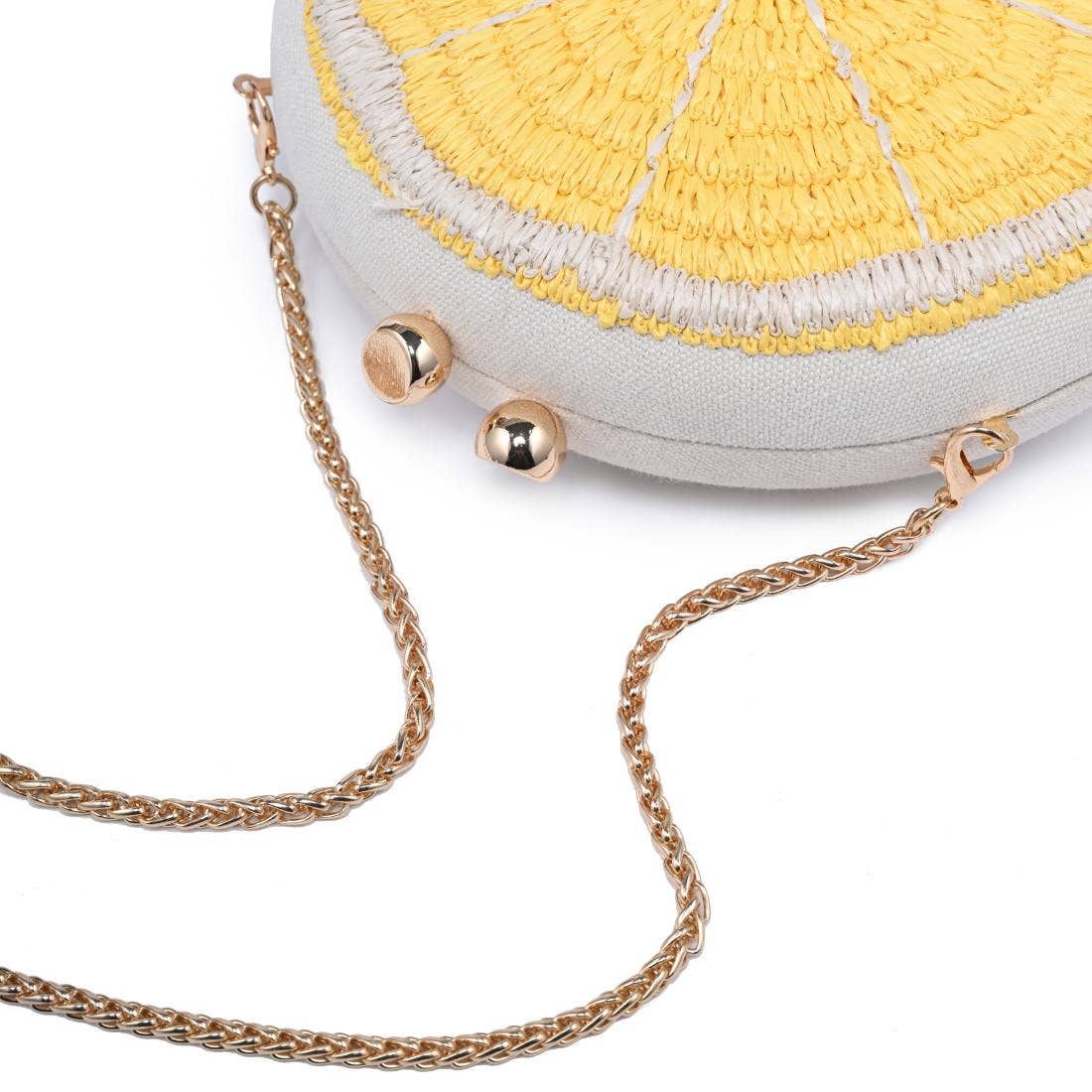 Lemon Evening Bag: Lemon - Pink Peonies