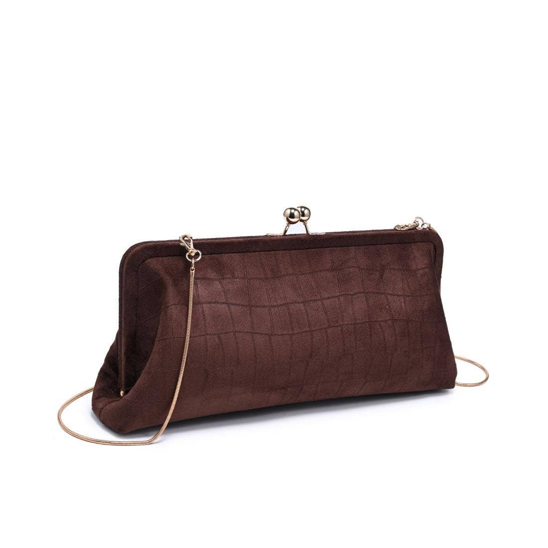 Kristin - SU Clutch: Chocolate - Pink Peonies