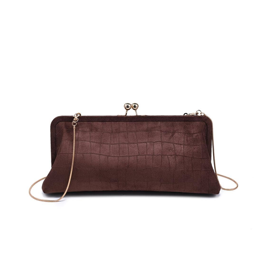 Kristin - SU Clutch: Chocolate - Pink Peonies