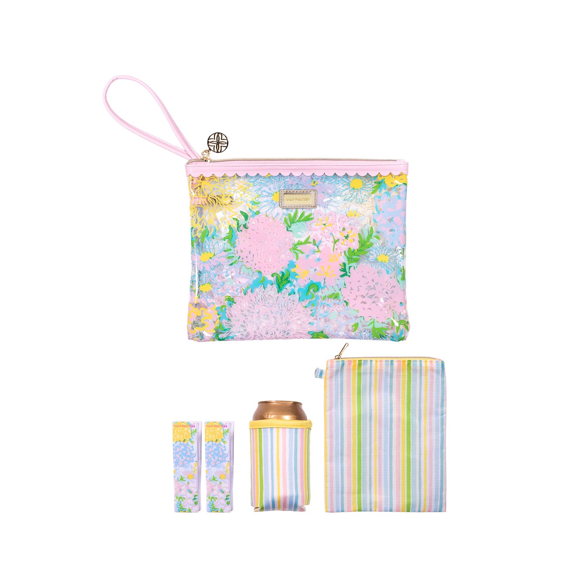 Beach Day Pouch, Lilly Garden Home - Pink Peonies