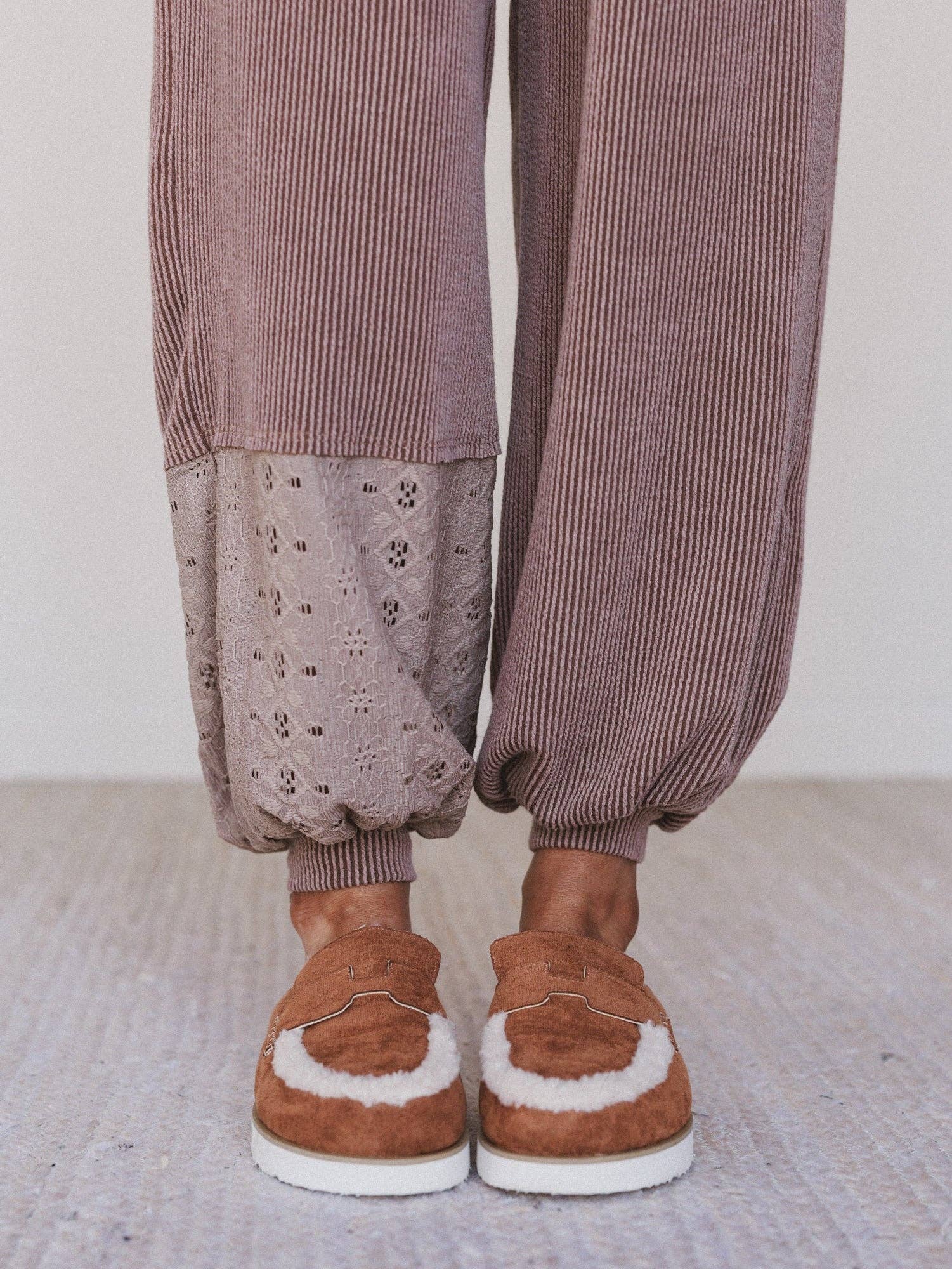 Weekend Warrior Boho Joggers - Pink Peonies