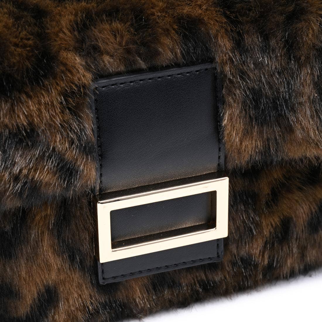 Beverly - Faux Fur Crossbody: Cow - Pink Peonies