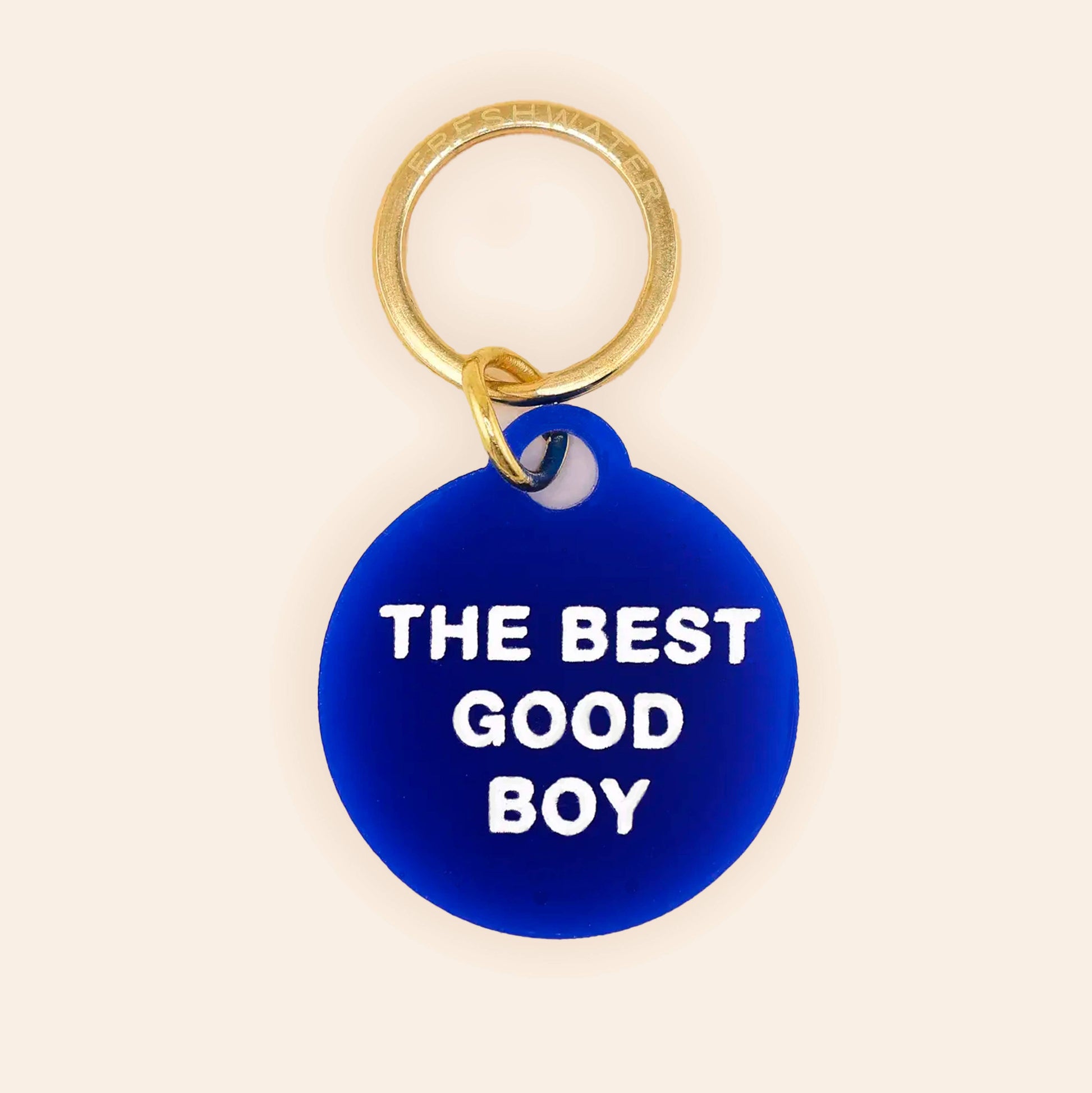 The Best Good Boy Pet Tag - Pink Peonies