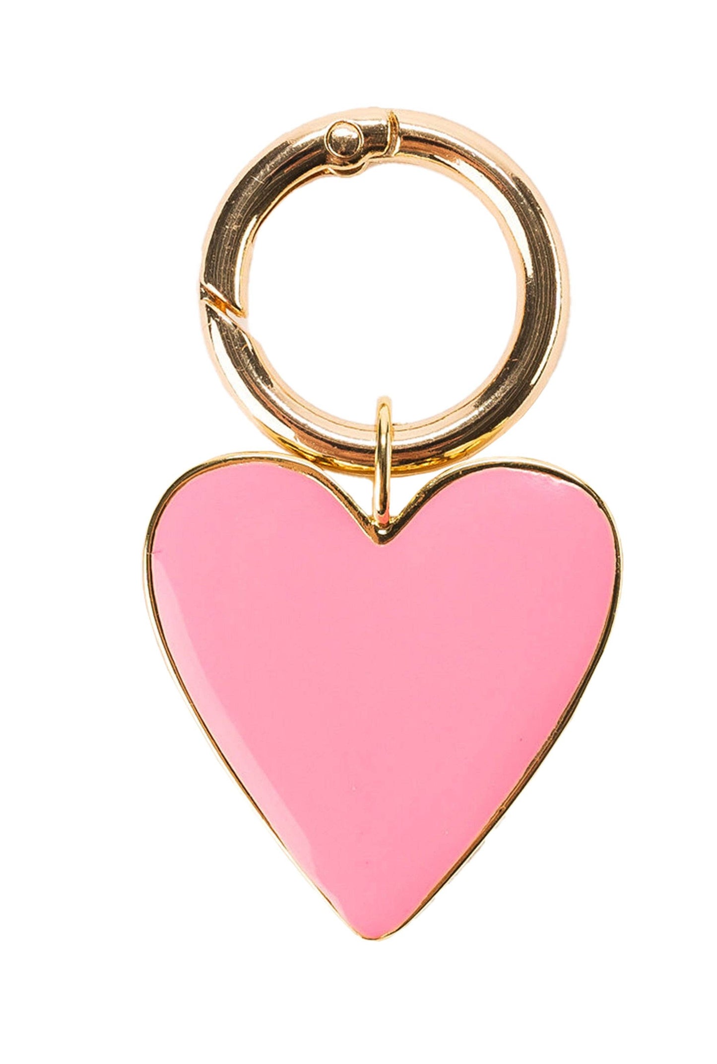 Enamel Heart Bag Charm: PINK - Pink Peonies