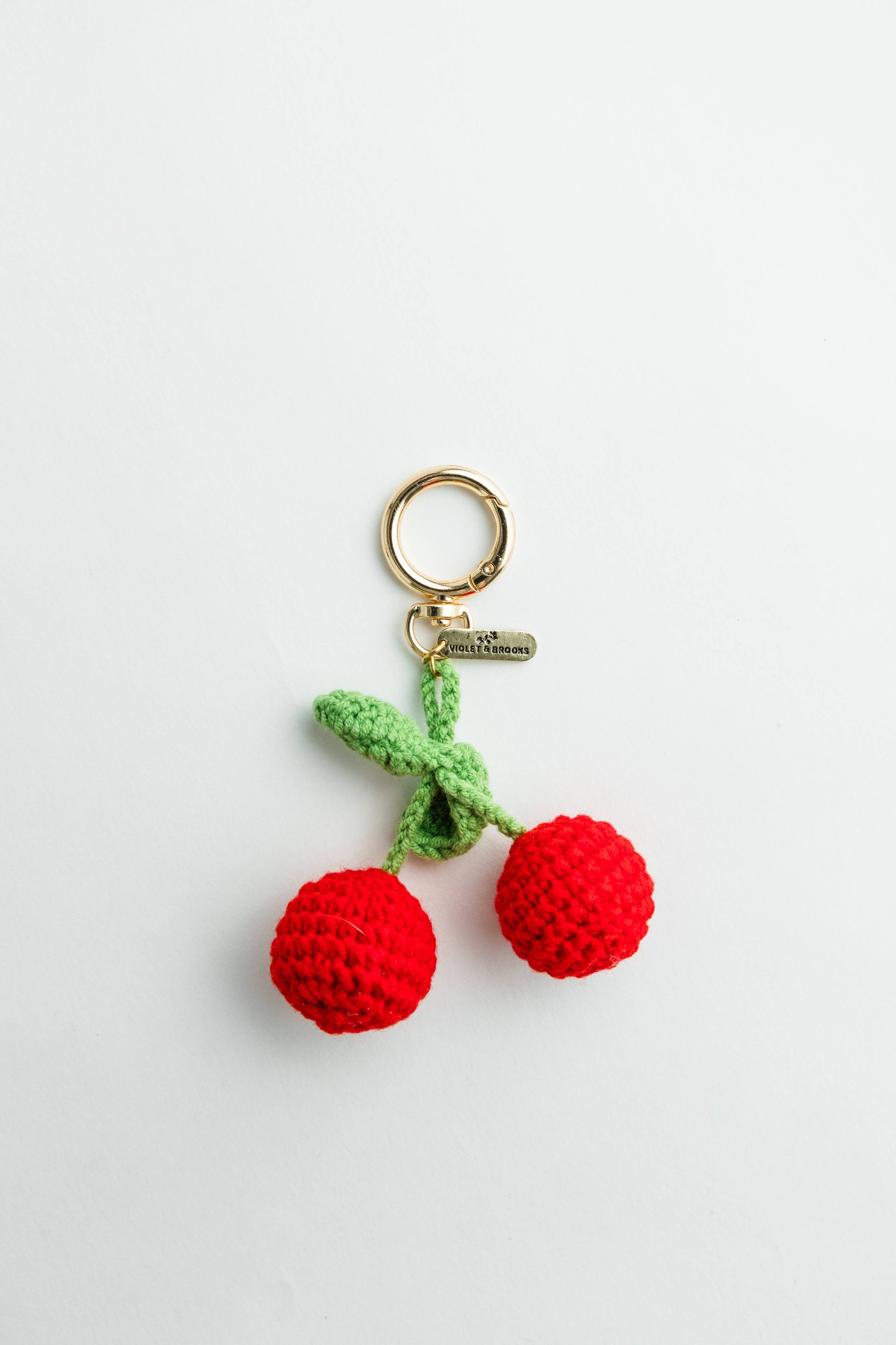 Crochet Fruit Bag Charm: Lemon - Pink Peonies