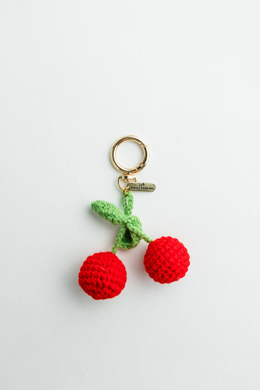 Crochet Fruit Bag Charm: Lemon - Pink Peonies