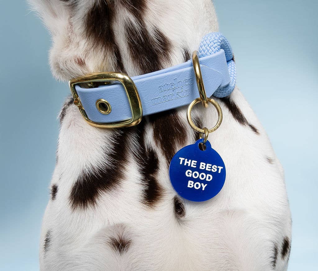 The Best Good Boy Pet Tag - Pink Peonies