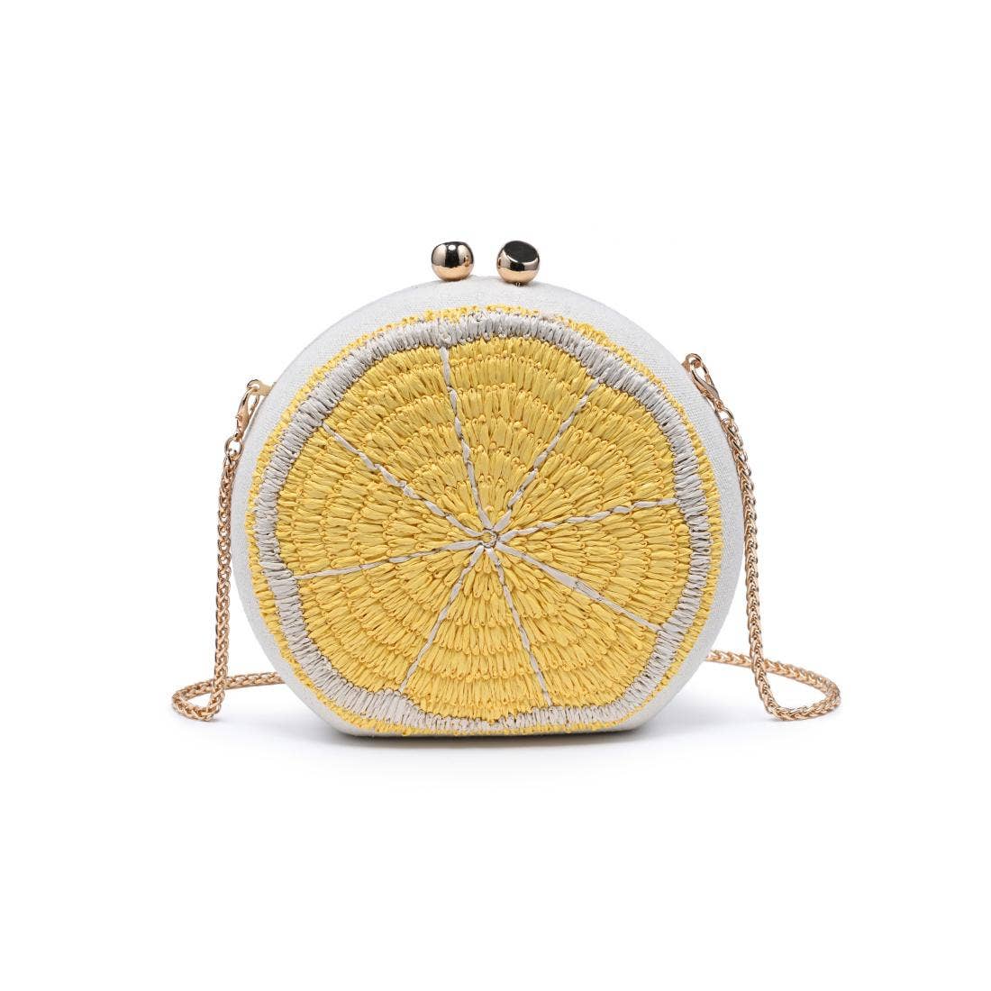 Lemon Evening Bag: Lemon - Pink Peonies