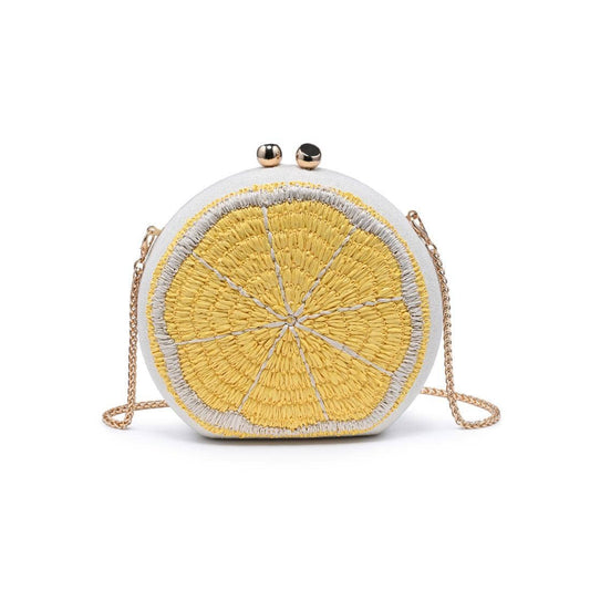 Lemon Evening Bag: Lemon - Pink Peonies