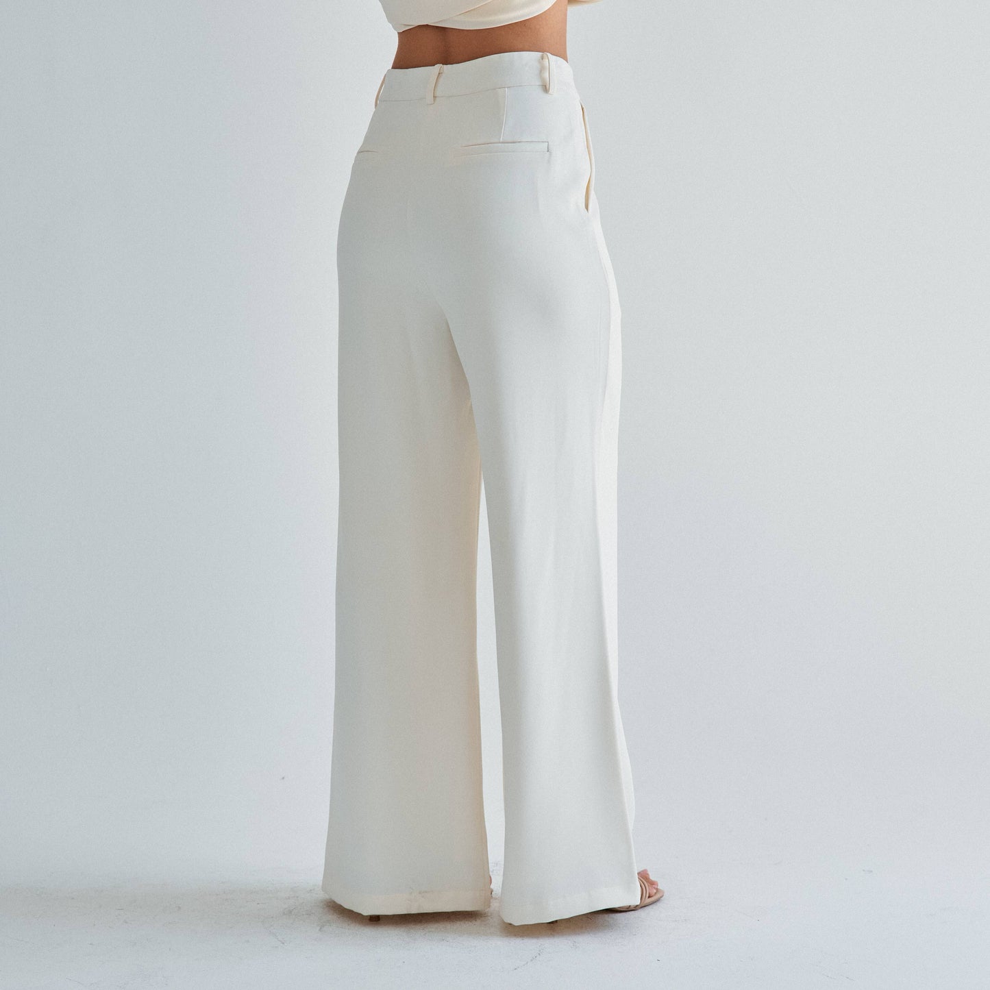 Cream Loose Fit Pants