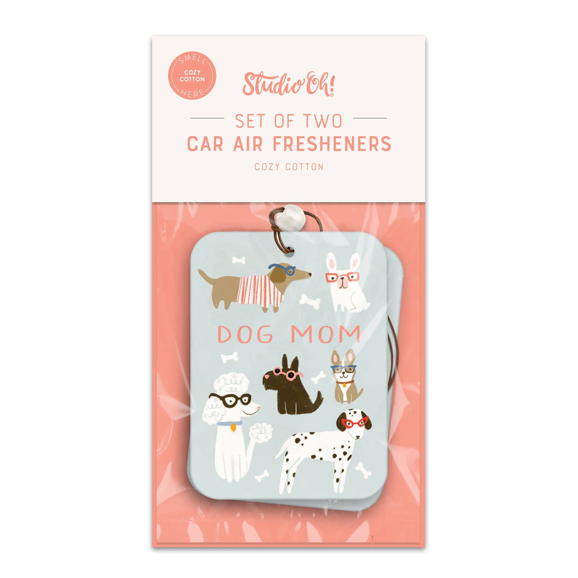 Dog Mom Car Air Freshener - Pink Peonies