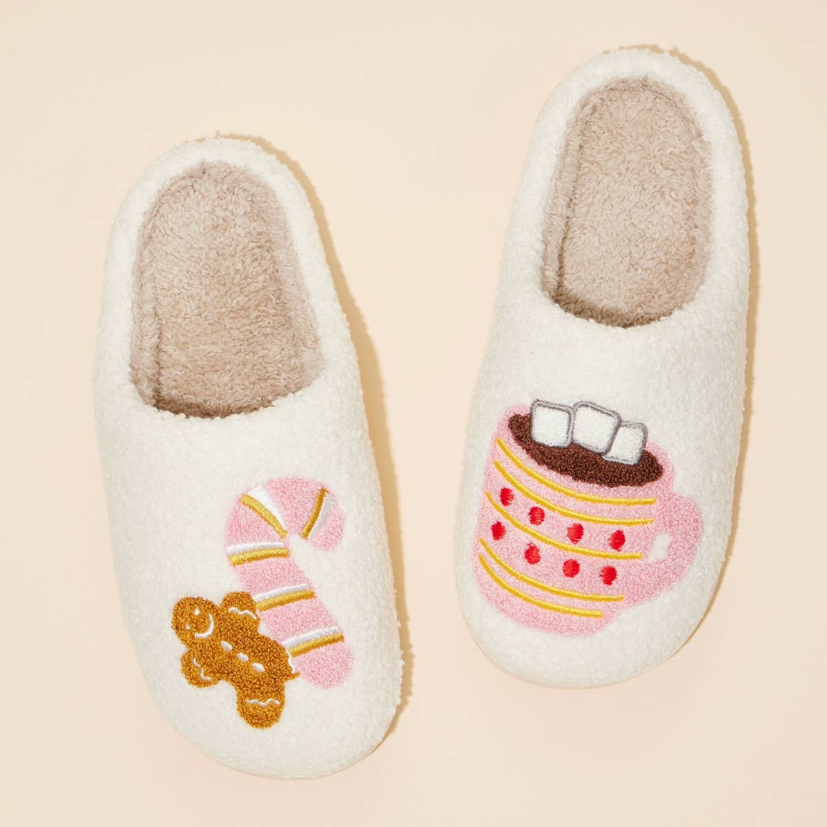 Holiday Gingerbread Man & Hot Chocolate Slippers