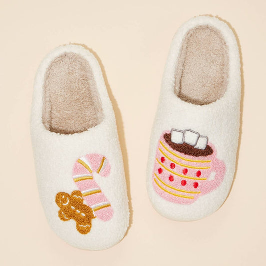 Holiday Gingerbread Man & Hot Chocolate Slippers