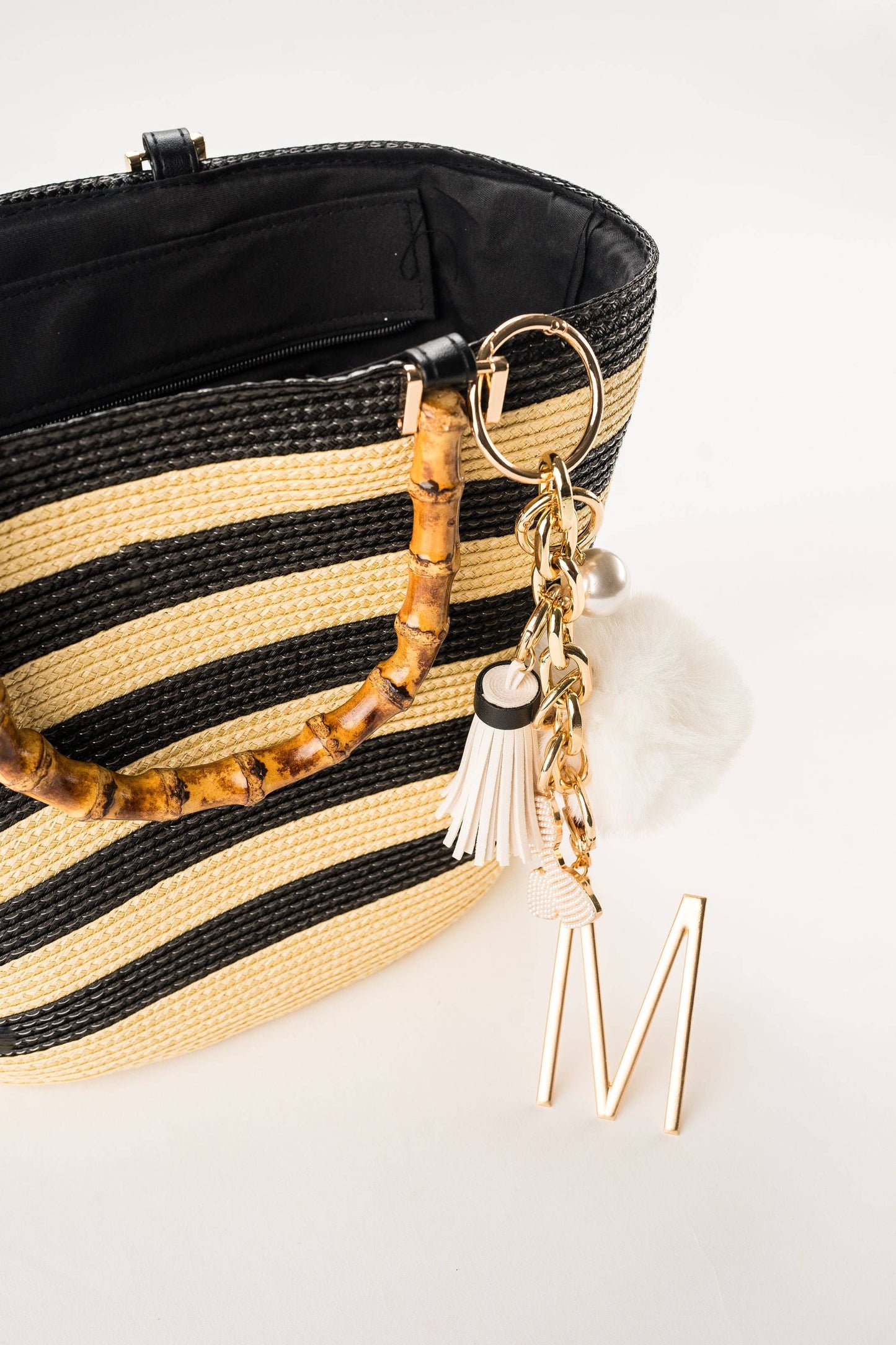 Bag Charm Base Chain: GOLD #1 - Pink Peonies